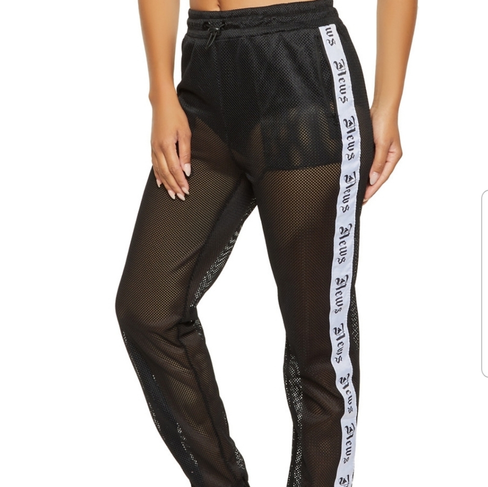 News Graphic Mesh Joggers